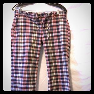 Tommy Plaid Retro Style Cropped Pants